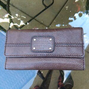 Fossil Long Live Vintage 1954 Tri-Fold Wallet Brown Leather W/ID Insert